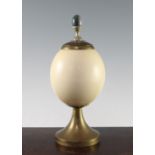 Anthony Redmile. An ostrich egg vase and cover, with green hardstone acorn shaped finial, stamped
