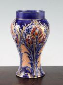 A Macintyre Alhambra baluster shaped vase, c.1903, brown printed Macintyre mark Burslem England,