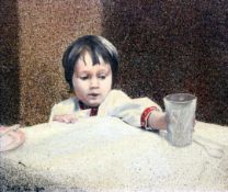 Nicholas St.John Rosse (b.1945)oil on canvas board,'Boy reaching for a glass',signed, Exhibition