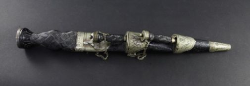 A 19th century Scottish Regimental dirk, probably for Gordon Highlanders, with basketweave hilt,