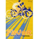 Favor Cycles and Motos de Grand Luxe An original poster designed by Jean Pruniere 1927, publ. by