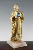 Rene Paul Marquet (French, 1875-1939). A gilt bronze and carved ivory and enamel figure, 'Princess