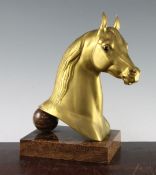 Herbert Heseltine (American, 1877-1962). A gilt bronze horse head, 'Naziri', inscribed and dated '