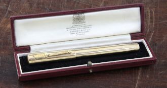 A 14ct gold Mabie Todd & Co Swan fountain pen, with a Swan No.2 14ct gold nib, together with a