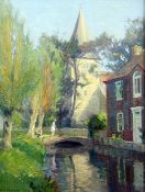 Augustus William Enness (1876-1948)oil on canvas,Holy Trinity Church, Bosham, Chichester,signed,20 x