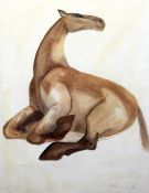 § Dame Elisabeth Frink R.A. (1930-1993)pencil and watercolour,'Seated Horse',signed and dated '76,28