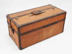 An early 20th century Louis Vuitton cabin trunk, with double hinged top revealing a compartmented