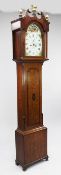 C. Howard of Boston. An early 19th century inlaid oak and mahogany eight day longcase clock, the