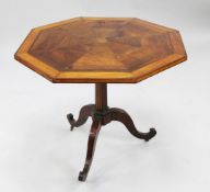 A late 18th / early 19th century Dutch occasional table, the octagonal top with segmented walnut