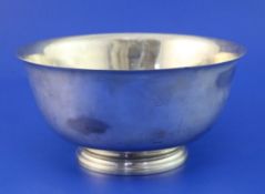 A 20th century Tiffany & Co sterling silver circular fruit bowl, on circular foot, pattern no.