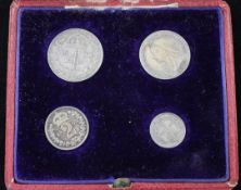 A Queen Victoria silver maundy set 1900, UNC, toned, associated case