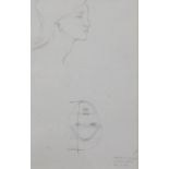 Sir Edward Coley Burne-Jones (1833-1898)pencil drawing,Study of a girl's head,Abbott & Holder