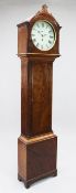 An early 19th century mahogany thirty hour longcase clock, with painted circular Roman dial, 6ft