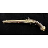 A late 17th century Dutch flintlock holster pistol, marked for W Droogbrood Utrecht, the sighted