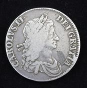 A Charles II crown 1663, F, weakness to bust