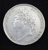 A George III crown 1821, near VF, edge knocks