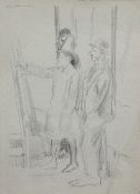 Clifford Hall (1904-1973)drawing and two etchings,'Austin, Sloan & Coco', 15 x 11in. and two