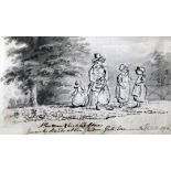 John Nixon (c.1750-1818)ink and wash,A poor man and his children, Salt Hill 1794,Abbott & Holder
