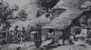 Doctor Thomas Monro (1759-1833)4 black chalk drawings on paper,Rustic landscapes,Abbott & Holder