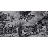 Doctor Thomas Monro (1759-1833)4 black chalk drawings on paper,Rustic landscapes,Abbott & Holder