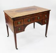 A George III mahogany and tulipwood banded Rudd's Table or Reflecting Dressing Table, with a central