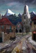 Josselin Bodley (1893-1974)oil on canvas,'Pyrenees',signed and dated 1938,21.75 x 15in.