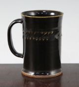 Bernard Leach. A St Ives pottery 'ALE' mug, the slightly waisted cylindrical mug with raised