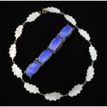 A 20th century Norwegian silver gilt and white enamel foliate link necklace by Karl A. Rasmussen,