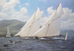 John Steven Dews (1949-)pair of limited edition prints,Yachting scenes,signed in pencil and numbered