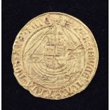 A Henry VIII gold Angel, 1509-26, mm. portcullis crowned, near VF with some weakness to crease
