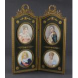 A set of four late 19th / early 20th century French painted miniatures of Napoleon and family,