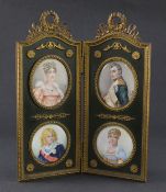 A set of four late 19th / early 20th century French painted miniatures of Napoleon and family,