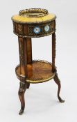A 19th century French ormolu gueridon or jardiniere stand, with a raised pierced gallery top above a