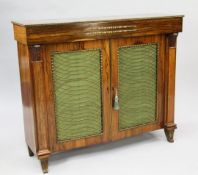A Regency rosewood and ormolu mounted chiffonier, with highlighted grain, fitted with a pair of