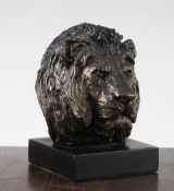 William Timyn. A limited edition bronze study of a lion's head, marked W.Timyn, 15 out of 25, on