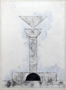 Michael Kenny (1941-)pencil, charcoal and oil paint on paper,Arc Angel (Study II) 1984,signed in