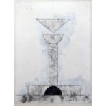 Michael Kenny (1941-)pencil, charcoal and oil paint on paper,Arc Angel (Study II) 1984,signed in