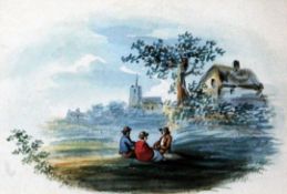 Attributed to Peter Le Cave (fl. 1769-1816)7 watercolours,Vignettes of travellers in landscapes,