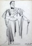 Dame Laura Knight RA (1877-1970)charcoal,Study of an actor on stage,signed,13.5 x 9.75in.