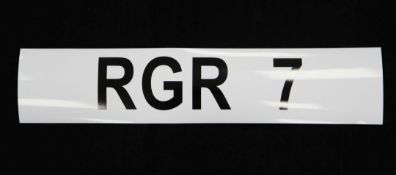 Car registration number RGR 7, sold with DVLA retention certificate.