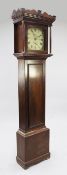 Crundwell of Tunbridge Wells. A George III mahogany thirty hour longcase clock, with repainted 11