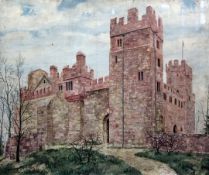 Josselin Bodley (1893-1974)oil on canvas,'Naworth Castle',signed, titled and dated 1935,21.5 x 25.