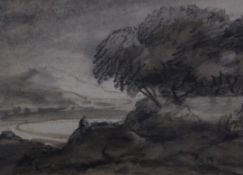 Doctor Thomas Monro (1759-1833)5 black chalk drawings on paper,Rustic landscapes,Abbott & Holder