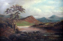 Alfred de Breanski Jnr (1877-1957)pair of oils on canvas,Figures in Scottish landscapes,signed,20