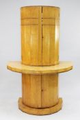 An Art Deco maple and walnut demi-lune drinks cabinet, fitted with two cupboard doors opening to
