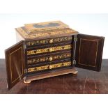 A Tunbridge ware rosewood floral mosaic jewellery cabinet, 8.5in.