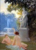 Albert-Auguste Fourie (1854-1937)pastel,Parkland scene with female nudes,signed,8.5 x 6in.
