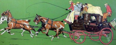 Cecil Aldin (1870-1935)pair of colour prints,The Glasgow Coach and The Eton Coach,signed in the