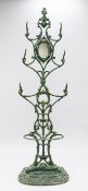 A late 19th century French cast iron hall stand, by Corneau Alfred Charleville, with central oval