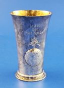 A cased limited edition late 1960's silver beaker to commemorate the The Apollo 11 Moon Landing,